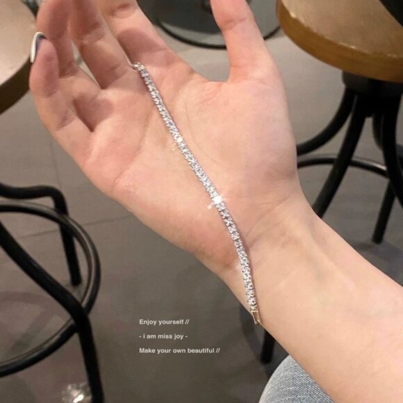 Niche delicate string radiant star river bracelet silver full of diamonds - Picture 3 of 3